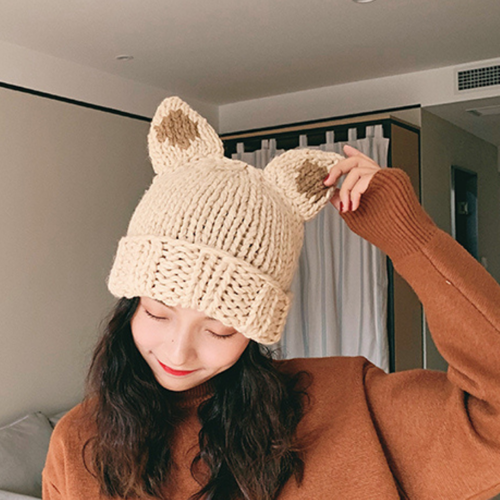 Cat Ears Woolen Hat