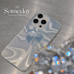 Laser Love Rhinestone Holder Phone Case