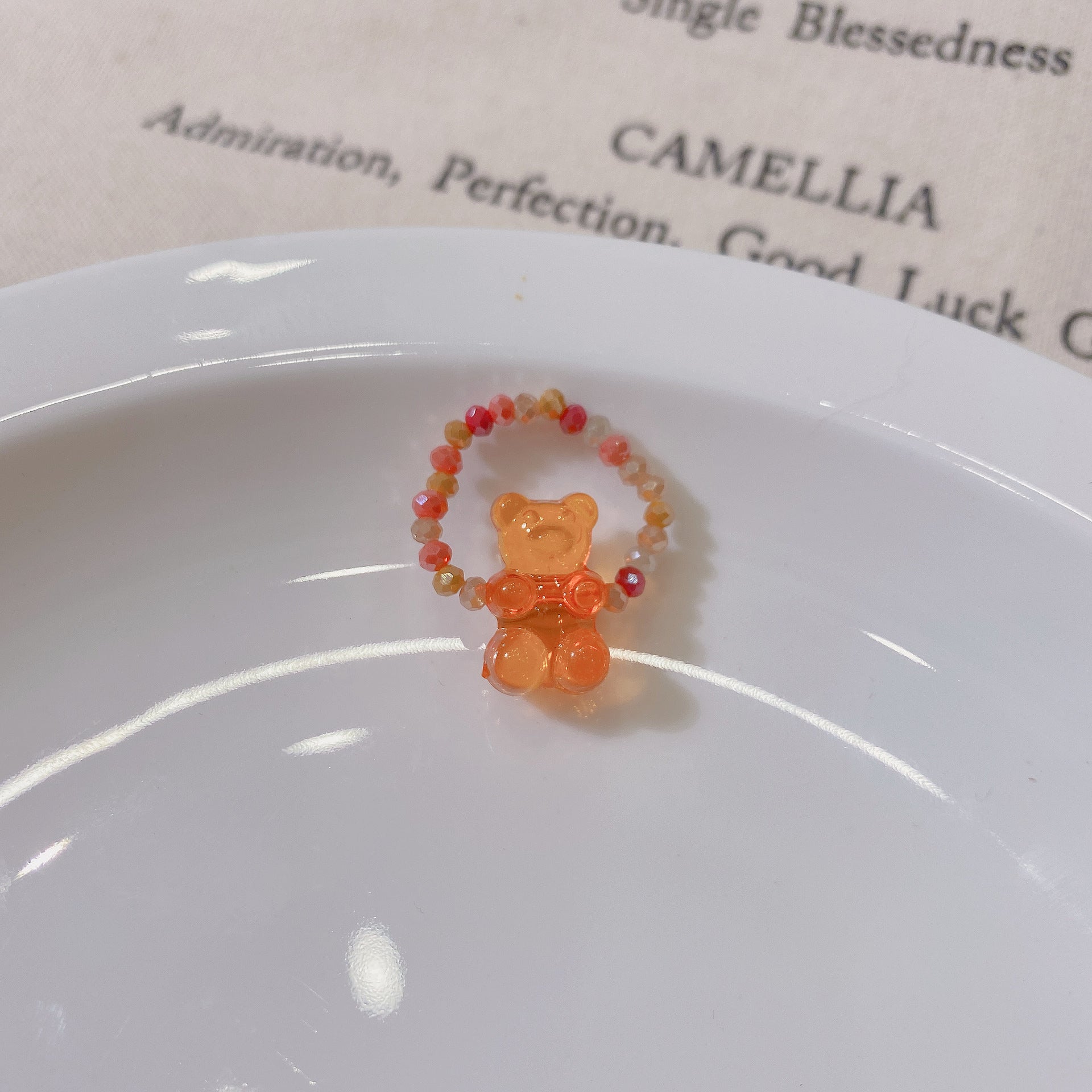 Candy Bear Pearl Beaded Ring