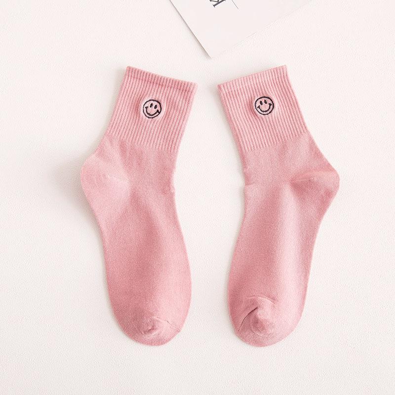 Cartoon Embroidery Smiley Socks