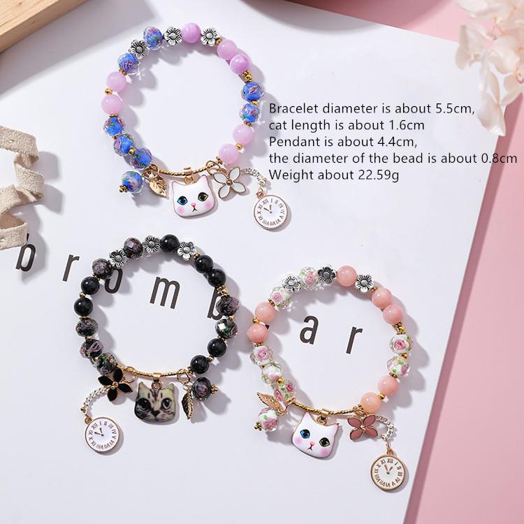 Cute Cat Colored Glaze Bracelet