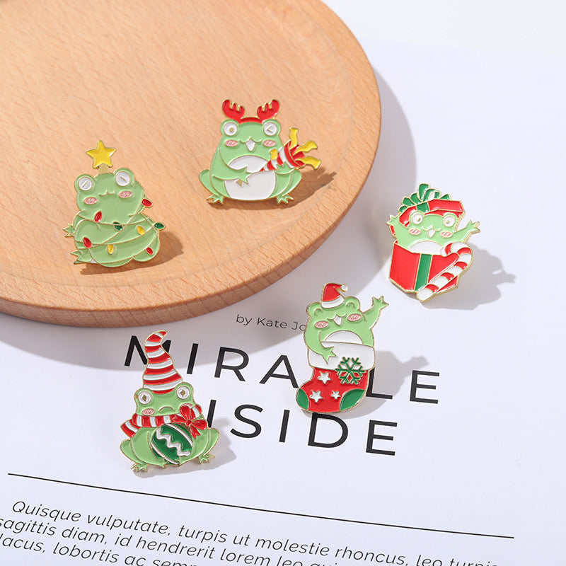 Cute Frog Christmas Series Pins