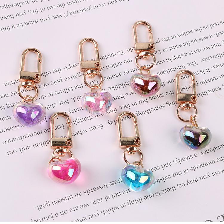 Kawaii Peach Heart Keychain