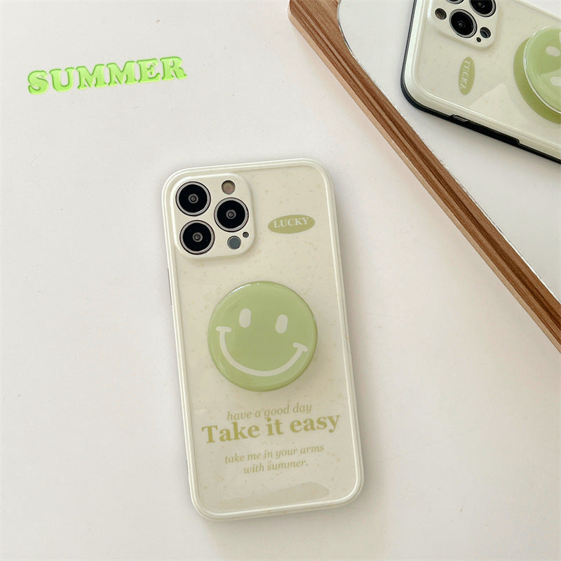 Matcha Green Smiley Holder Phone Case