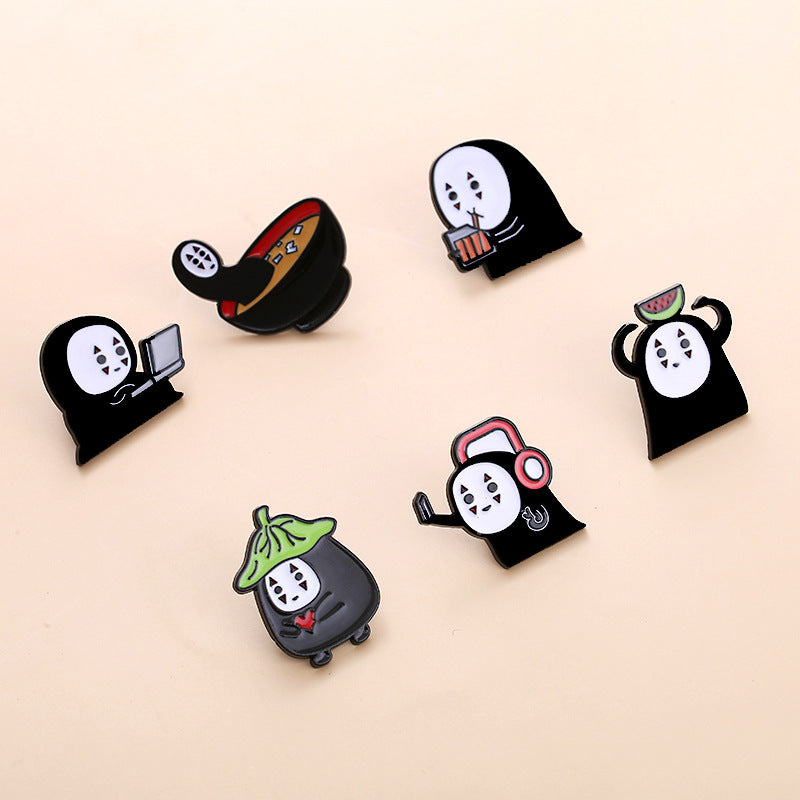 Kawaii Anime Cartoon No Face Man Alloy Pin