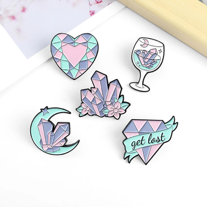 Diamond Flower Pins