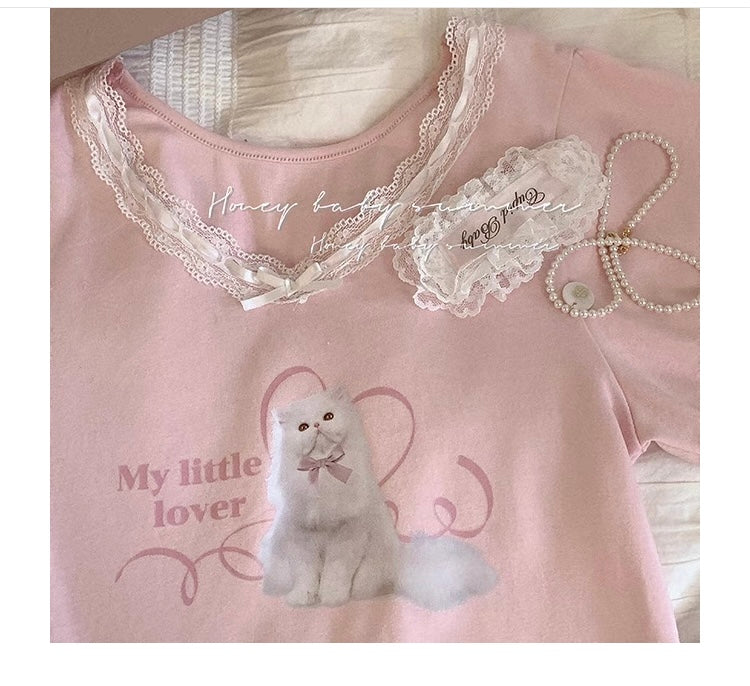 Little Lover Kitty Coquette Crop Top