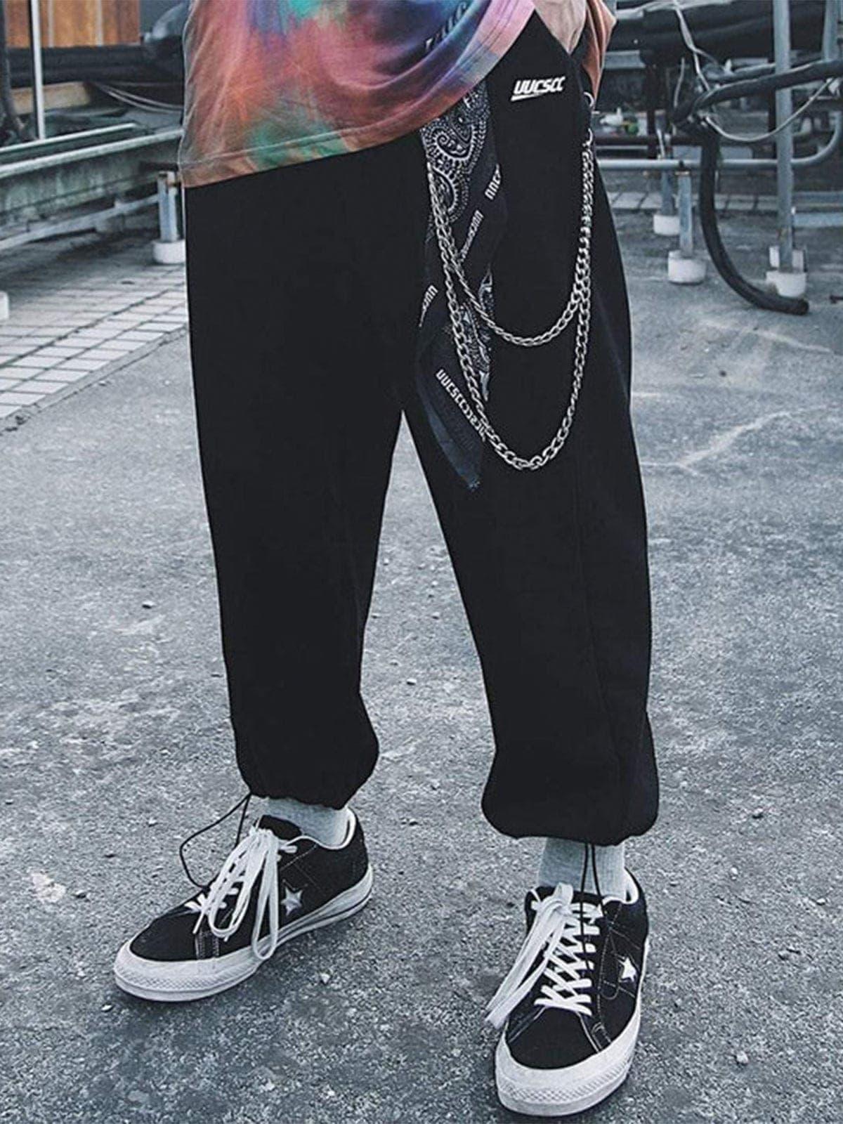 "Chains Belt"Loose Pants