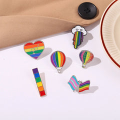 Rainbow Balloon Flag Pins