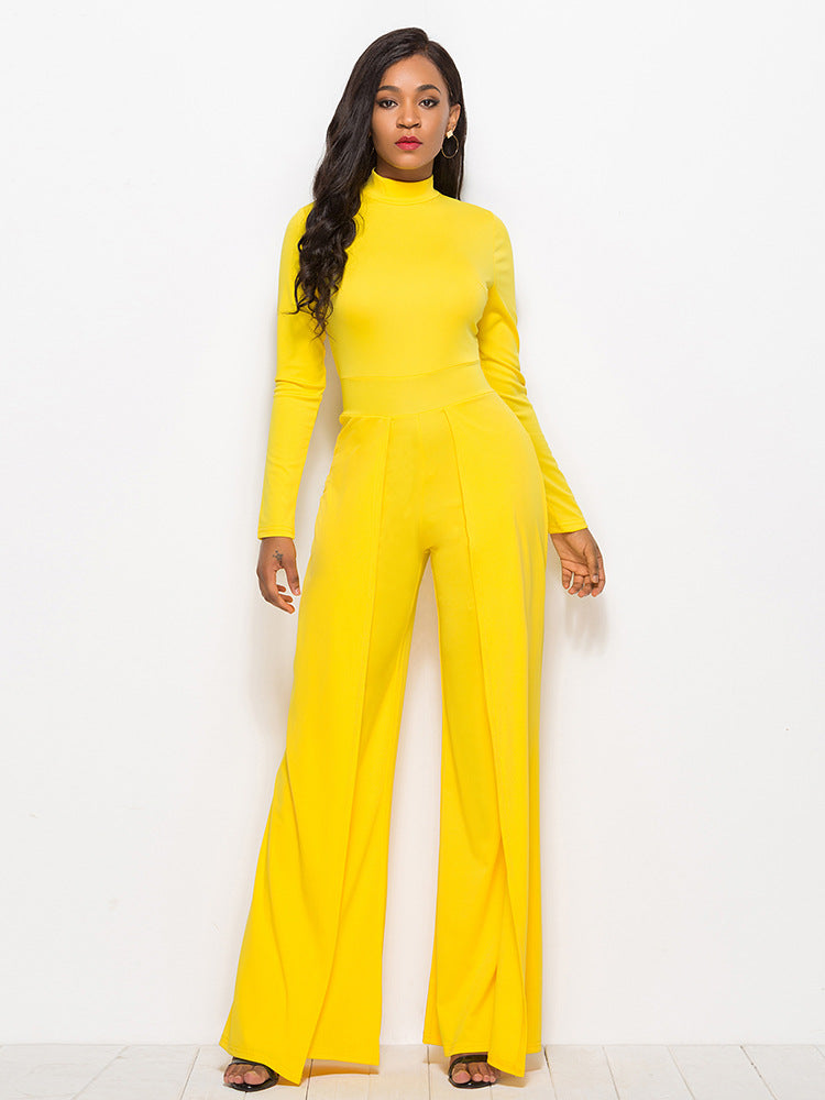 Long Sleeve Wide Leg Jumpsuit