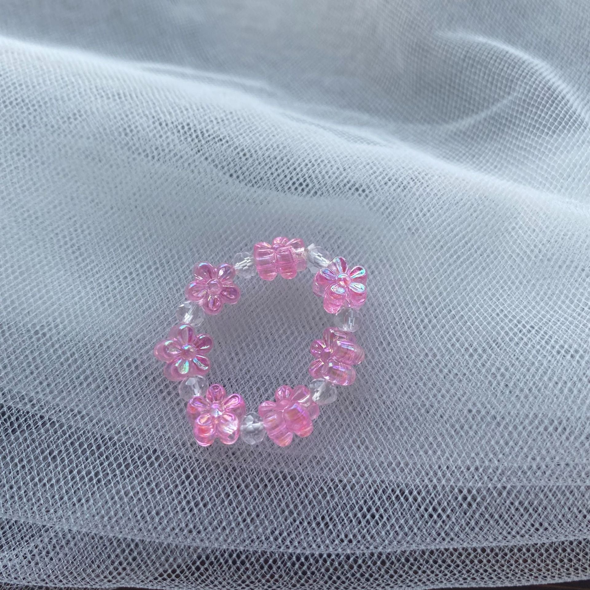 Sweet Flower Crystal Ring