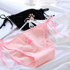 Anime Cute Cat Paw Tie Panties