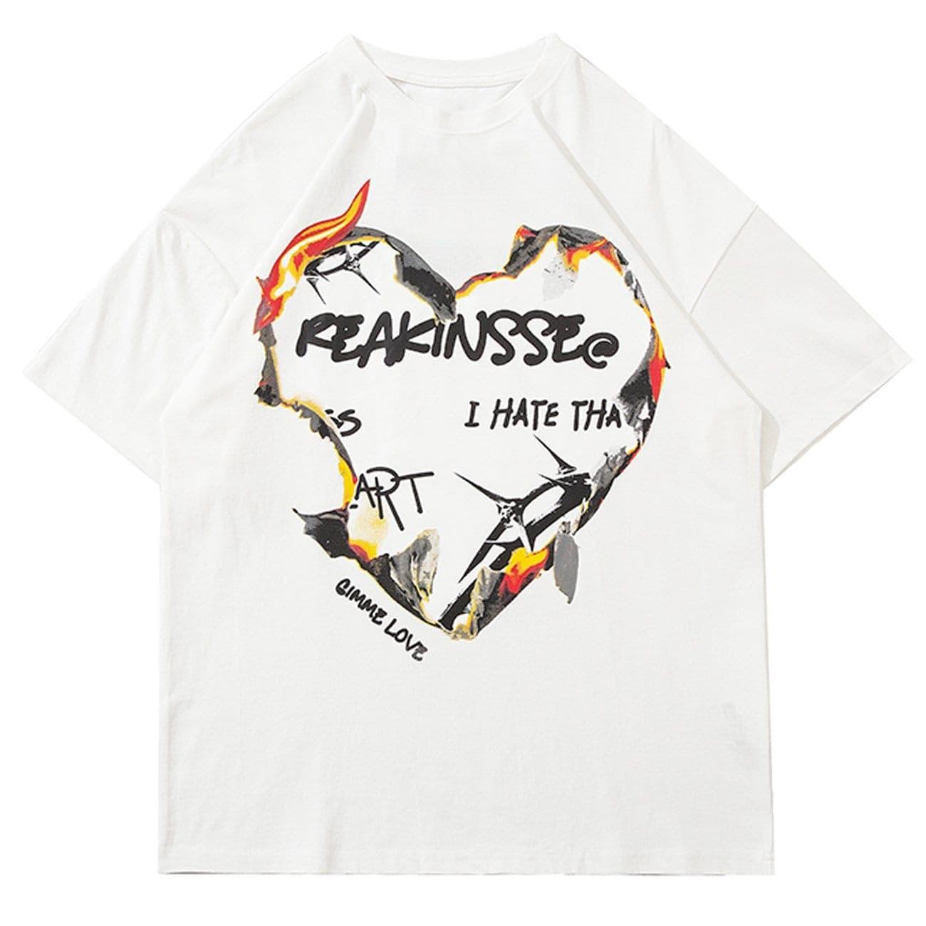 Fire Flame Heart Print Tee