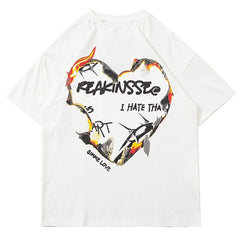 Fire Flame Heart Print Tee