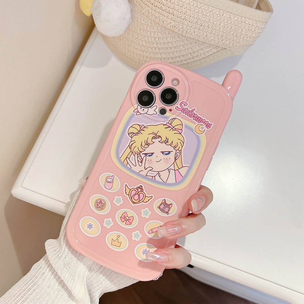 Beautiful Girl with Retro Buttons Phone Case