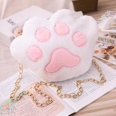 Cat Paw Plush Chain Bags