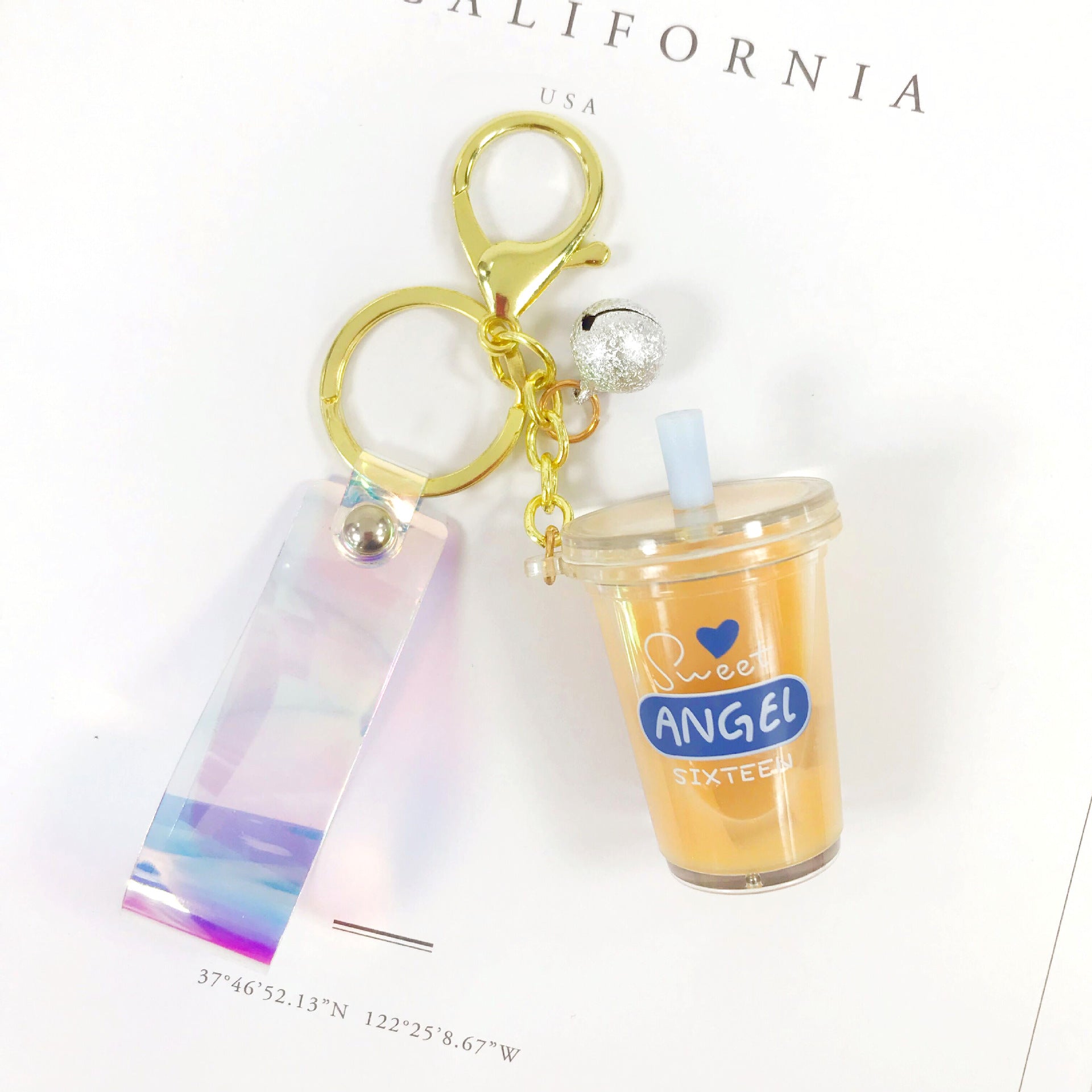 Milk Tea Cup Quicksand Keychain