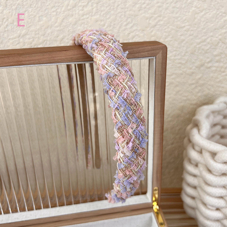 Romantic Pink Tweed Knit Headband