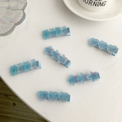 Blue Marshmallows Hair Clips