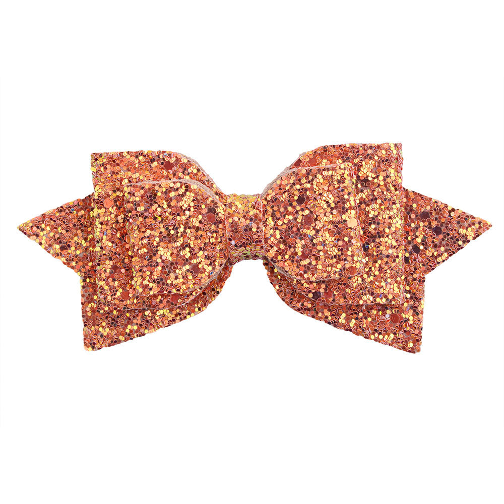 1Piece 5 Inch Baby Girl Big Glitter Hair Bow Kids