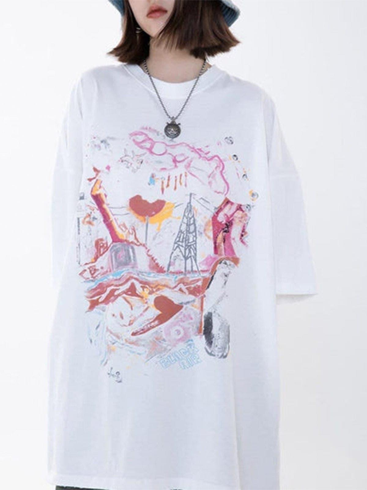 Dark Graffiti Oversized Tee