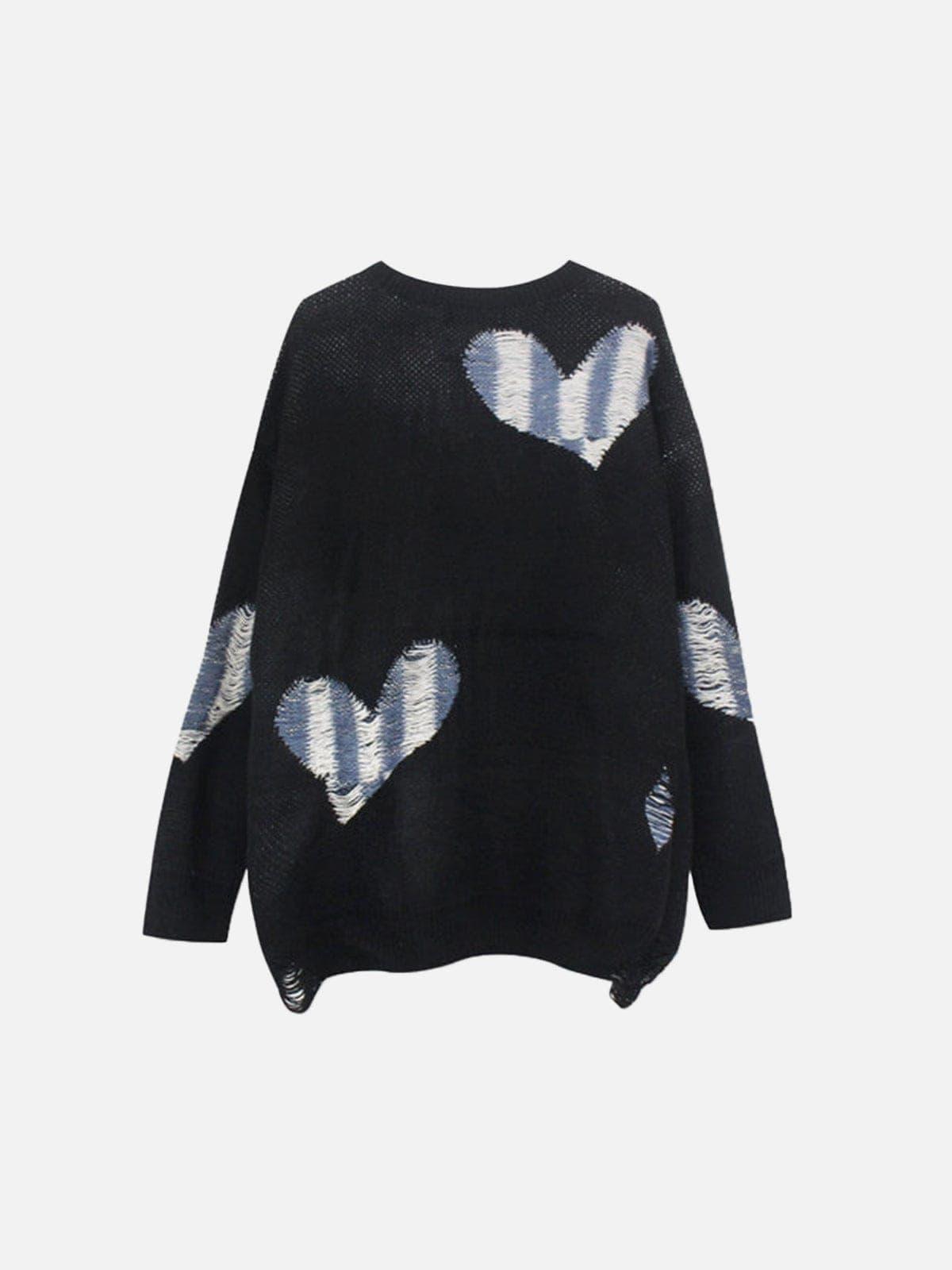 Dark Love Ripped Knitted Sweater
