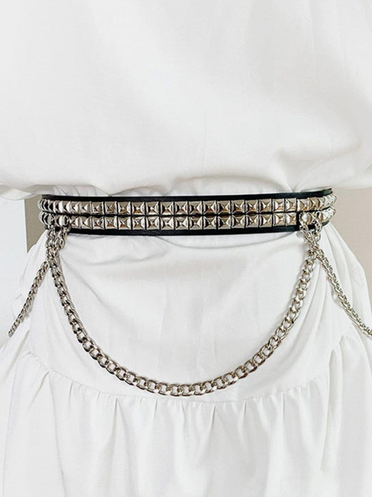 Punk Personalized Chain Rivet Decoration Belt