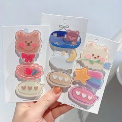 Three Cartoon Bear Hair Clips