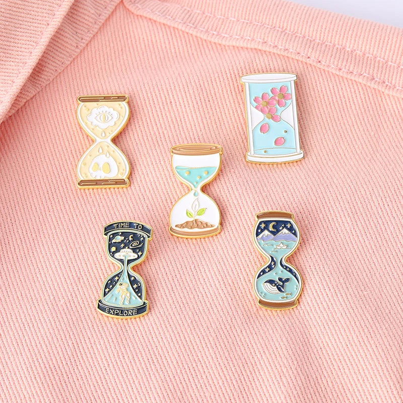 Time Hourglass Shape Pins