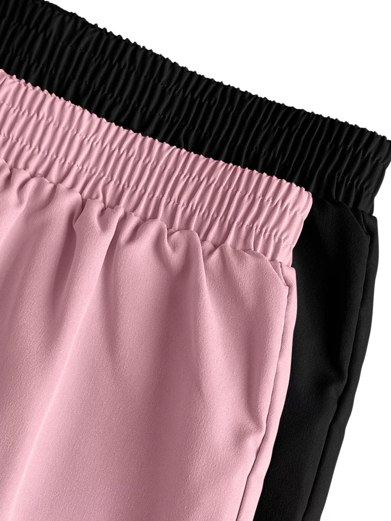 2 Piece Elastic Waist Cargo Pants