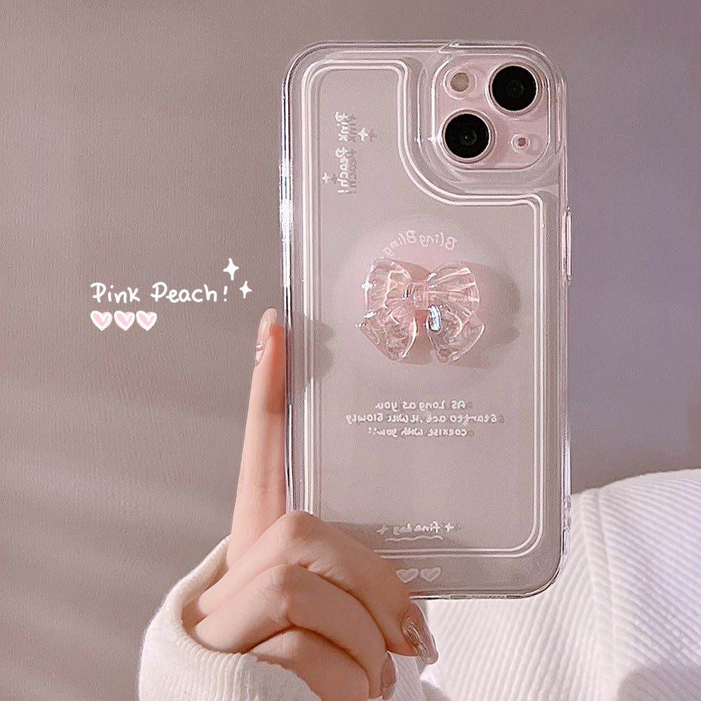 Clear Crystal Bow Phone Case