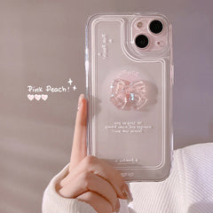 Clear Crystal Bow Phone Case