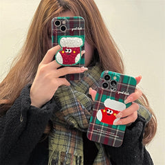 Christmas Checkered Sock Holder Phone Case