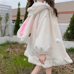 Cute Bunny Ears Plush Coat