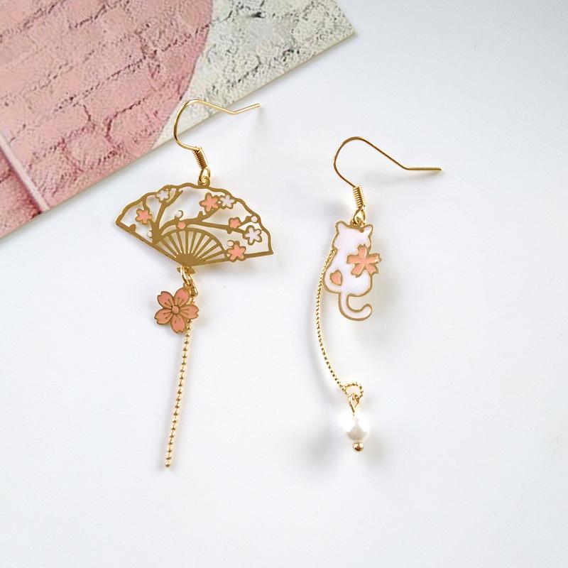 Cute Crane Fan Earrings