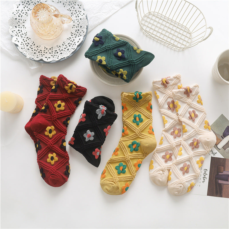 Retro Art Flowers Socks