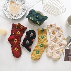 Retro Art Flowers Socks