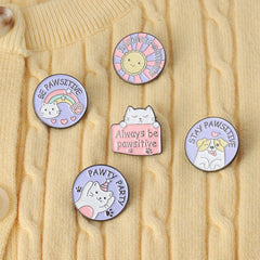 Cartoon Round Cat Claw Pins