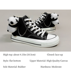 Cute 3D Panda High Top Personalized Canvas Shoes