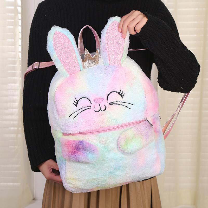 Unicorn Pink Plush Backpack