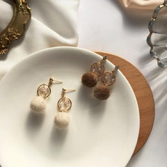 Hair Ball Earrings