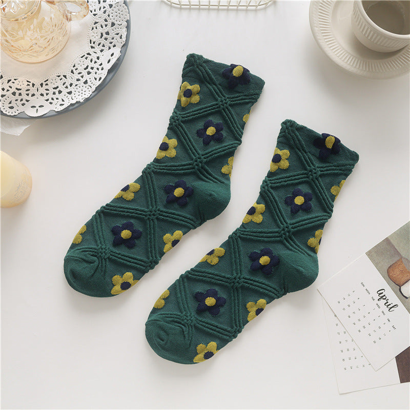 Retro Art Flowers Socks