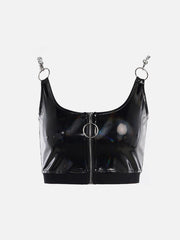 Zip Up PU Vest