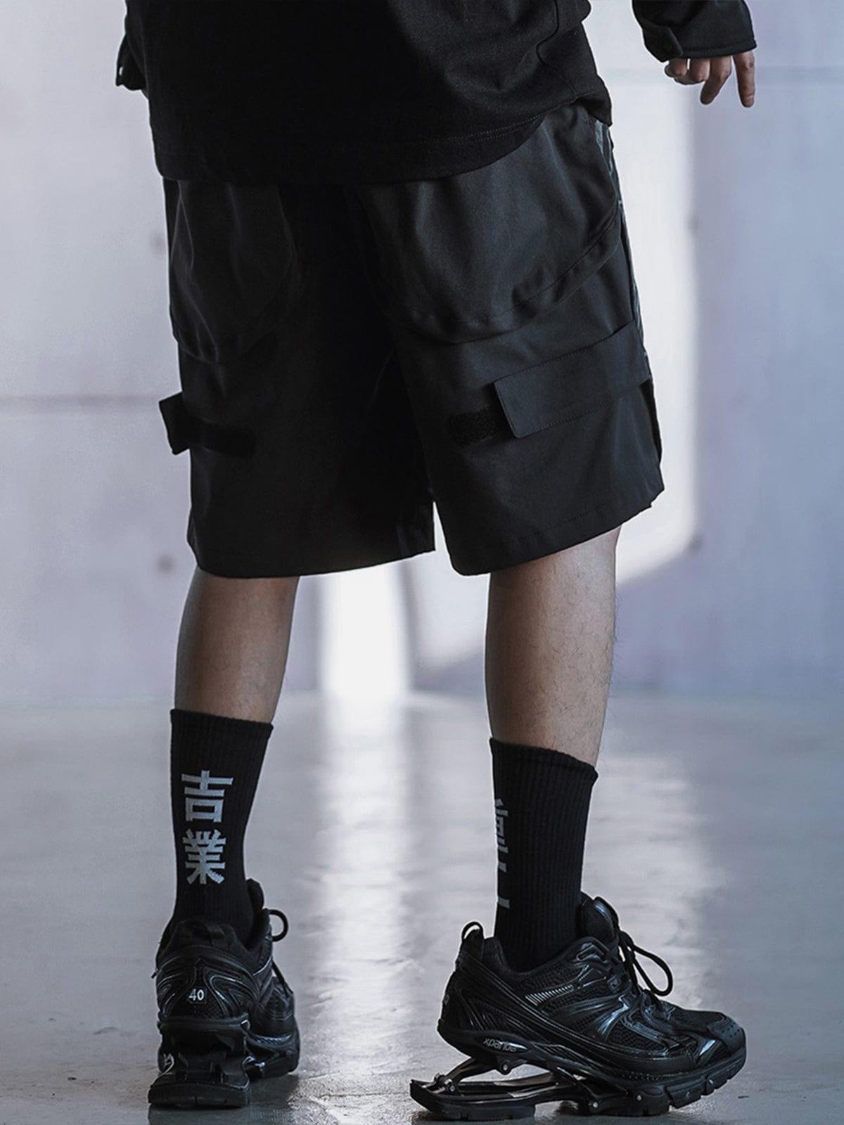 Dark Mechanical Print Cargo Shorts