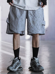 Dark Mechanical Print Cargo Shorts