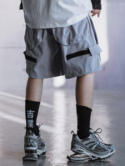 Dark Mechanical Print Cargo Shorts