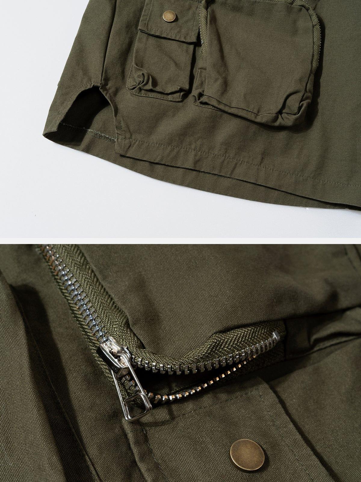 Button Pockets Cargo Shorts