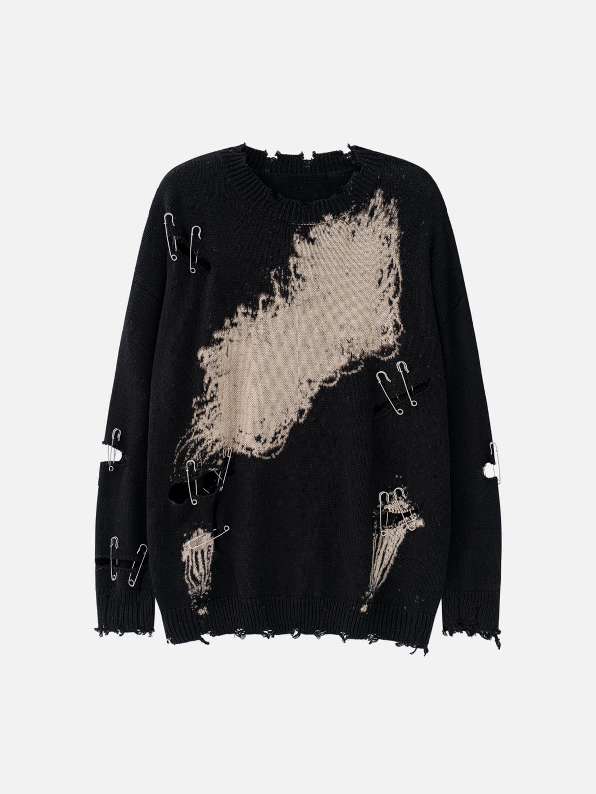 Paperclip Tie Dye Hole Knit Sweater