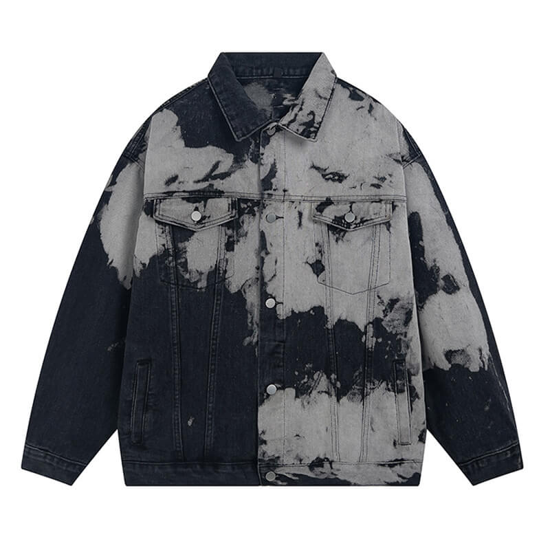 Tie Dye Emo Aesthetic Denim Collar Jacket