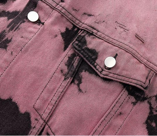 Tie Dye Emo Aesthetic Denim Collar Jacket